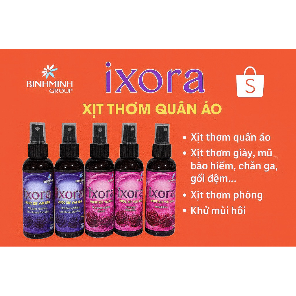 ( Combo mua 5 tặng 1, tổng 6 chai) xịt xả vải khô IXORA hương nước hoa