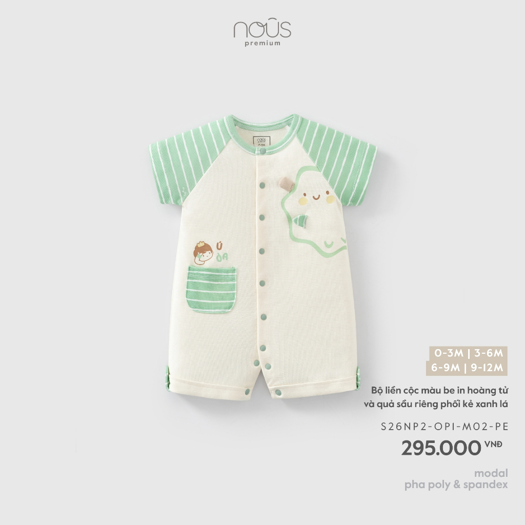 Nous Baby Bộ liền cộc, body cộc cài thẳng bé trai bé gái màu sắc hình ngộ nghĩnh cho bé dưới 10.5kg BST T4