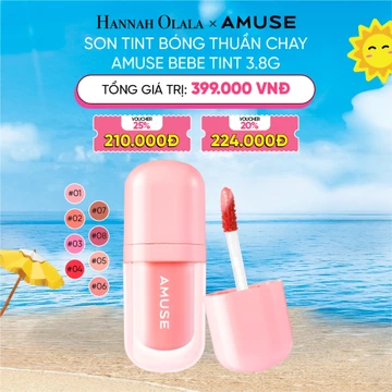 [HANNAH OLALA] Son Tint Bóng Thuần Chay Amuse Bebe Tint 3.8g