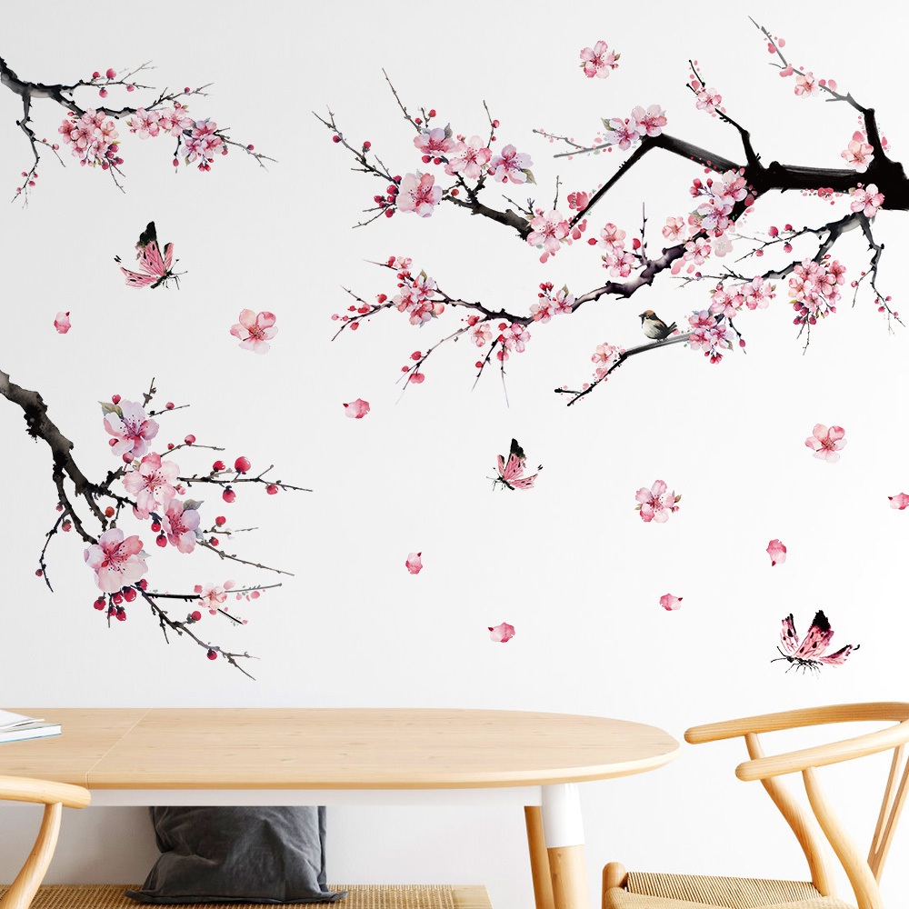 Decal Dán Tường Hoa Anh Đào Có Keo Sẵn 160x80cm - Trang Trí Phòng Khách Và Phòng Ngủ