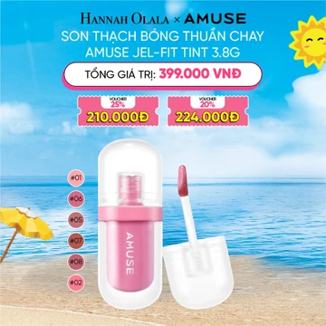 [HANNAH OLALA] Son Thạch Bóng Thuần Chay Amuse Jel-Fit Tint 3.8g