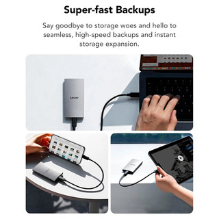 SSD Di Động Lexar ES3 1TB/2TB USB 3.2 Gen 2 Tốc Độ 1050MB/s - Bảo hành 36 tháng