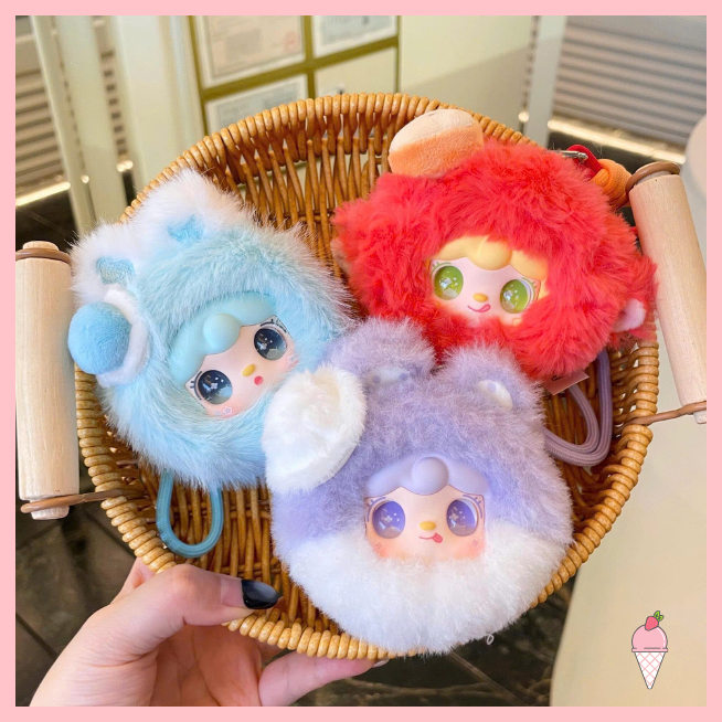[Hỏa tốc HCM] Móc khóa gấu bông Yooki Mirror Comb Series Heat Charging Station Blind Box Plush Doll