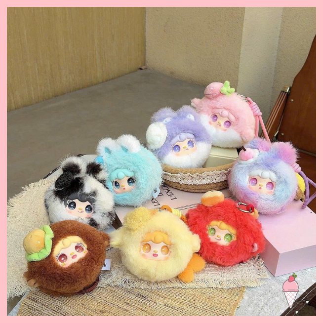 [Hỏa tốc HCM] Móc khóa gấu bông Yooki Mirror Comb Series Heat Charging Station Blind Box Plush Doll