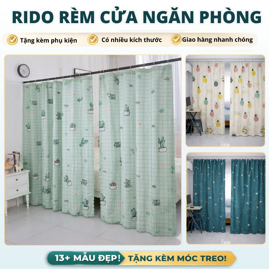 Rido rèm cửa ngăn phòng, hàng loại 1 che nắng hiệu quả, mẫu mã độc ...