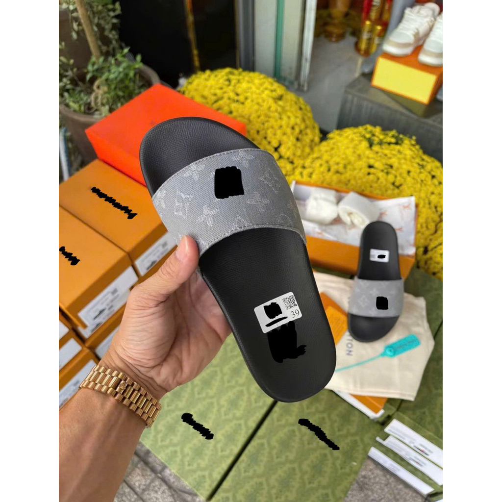 ⚡️[Hight Quality] Dép Quai Ngang \/ Nam Nữ Wat1er Slider Full Box - Điểm Nhấn Quai Phối Xám Canvas Sang Trọng