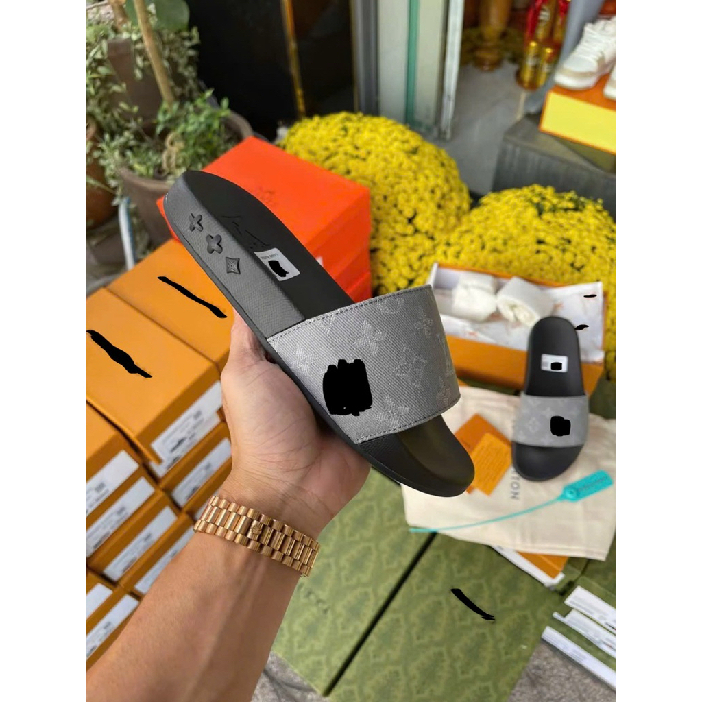 ⚡️[Hight Quality] Dép Quai Ngang \/ Nam Nữ Wat1er Slider Full Box - Điểm Nhấn Quai Phối Xám Canvas Sang Trọng