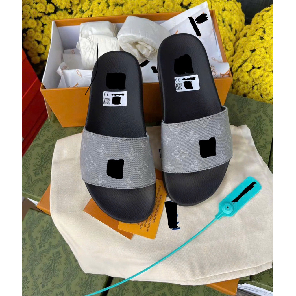 ⚡️[Hight Quality] Dép Quai Ngang \/ Nam Nữ Wat1er Slider Full Box - Điểm Nhấn Quai Phối Xám Canvas Sang Trọng