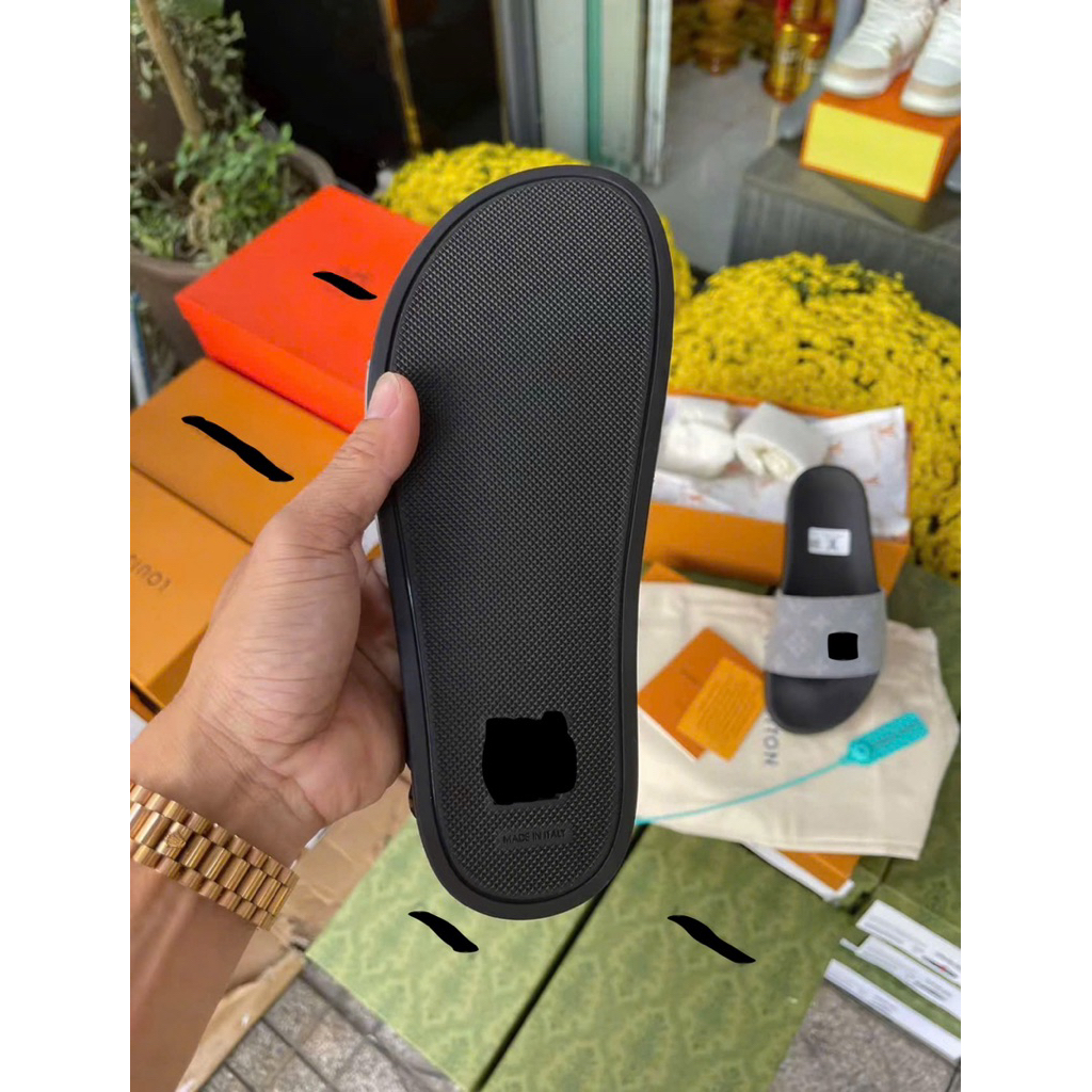 ⚡️[Hight Quality] Dép Quai Ngang \/ Nam Nữ Wat1er Slider Full Box - Điểm Nhấn Quai Phối Xám Canvas Sang Trọng