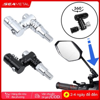SEAMETAL giá gắn gương xe máy chủ xoay có thể gập lại giá đỡ cho Bộ chuyển đổi gương chiếu hậu sửa đổi mở rộng chiều cao