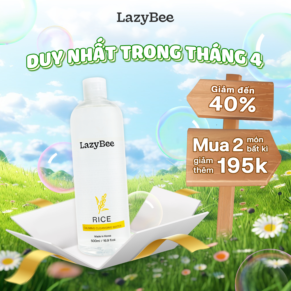 [jumbo Size] Nước Tẩy Trang Gạo Lazybee 500ml Dịu Nhẹ - Hình ảnh thực tế
