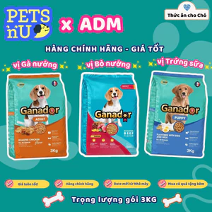 Hạt Ganador cho Chó 3KG – Nhiều Vị Cho Chó con, Chó Trưởng Thành, Dinh Dưỡng Chuẩn Pháp - Kèm quà