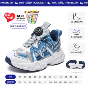 Giày thời trang trẻ em Hobibear GS8655G xanh dương có đế eva cao cấp và khóa xoay tiện lợi