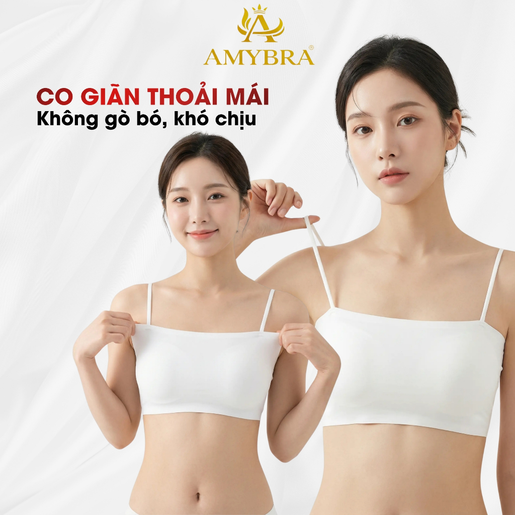 Áo Bra Mút Mỏng Su Trơn Mềm Mại Thoải Mái - Áo 2 Dây Không Gọng Có Mút Đệm Ngực AMYBRA B8881