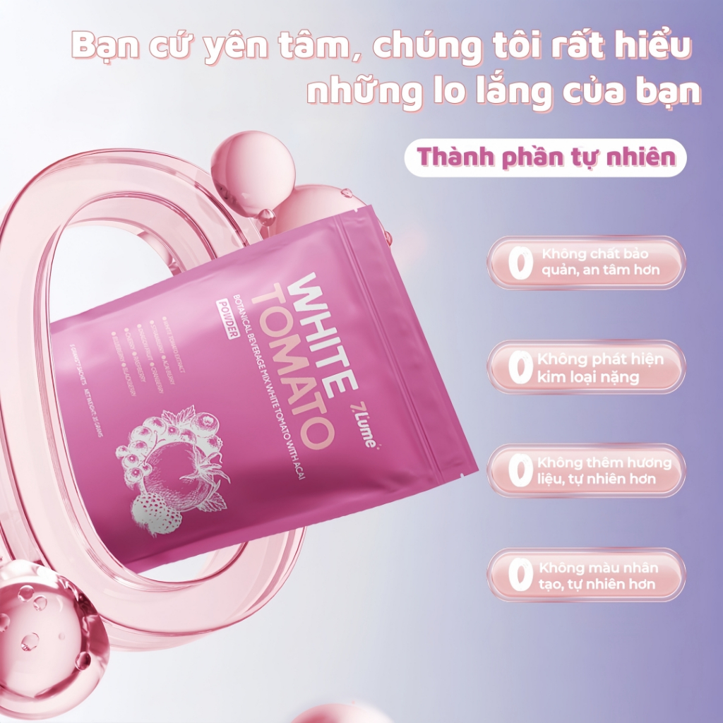 【Hàng sẵn】7Lume Nước uống Cà chua trắng bổ sung Trắng da sáng da chống oxy hóa làm đẹp da