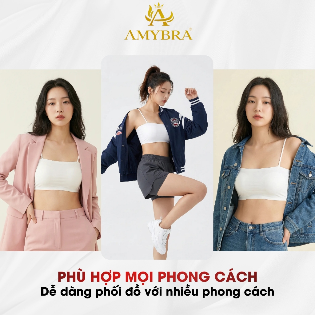 Áo Bra Mút Mỏng Su Trơn Mềm Mại Thoải Mái - Áo 2 Dây Không Gọng Có Mút Đệm Ngực AMYBRA B8881