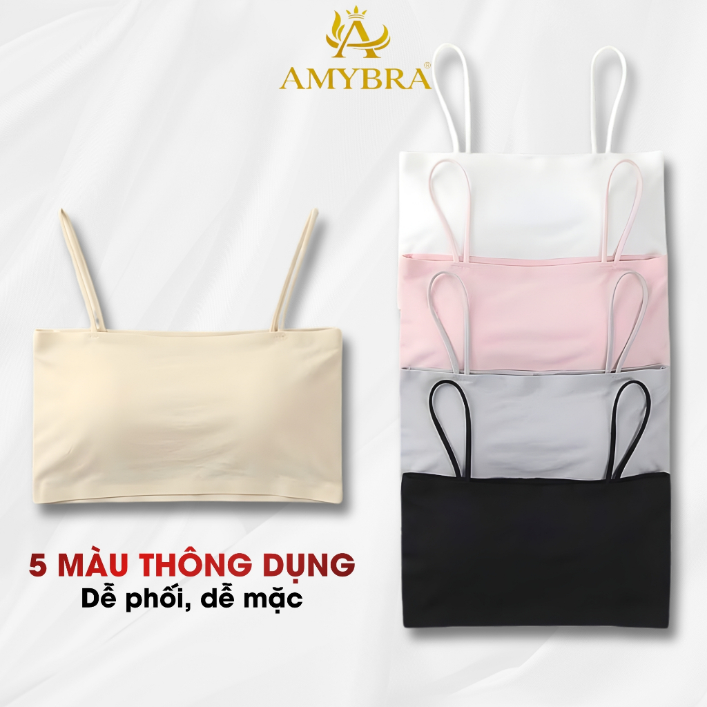 Áo Bra Mút Mỏng Su Trơn Mềm Mại Thoải Mái - Áo 2 Dây Không Gọng Có Mút Đệm Ngực AMYBRA B8881