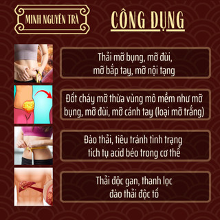 Trà Túi Lọc Tiêu mỡ - Minh Nguyên - Đốt Mỡ Bụng Nội Tạng, An Toàn Không Tích Nước, Detox giảm cân - Túi 50 lọc