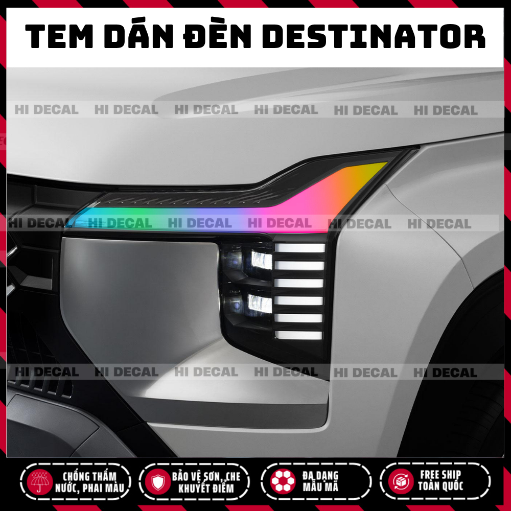 Decal tem dán đèn DST DESTINATOR, decal đổi màu bảo vệ đèn chống xước