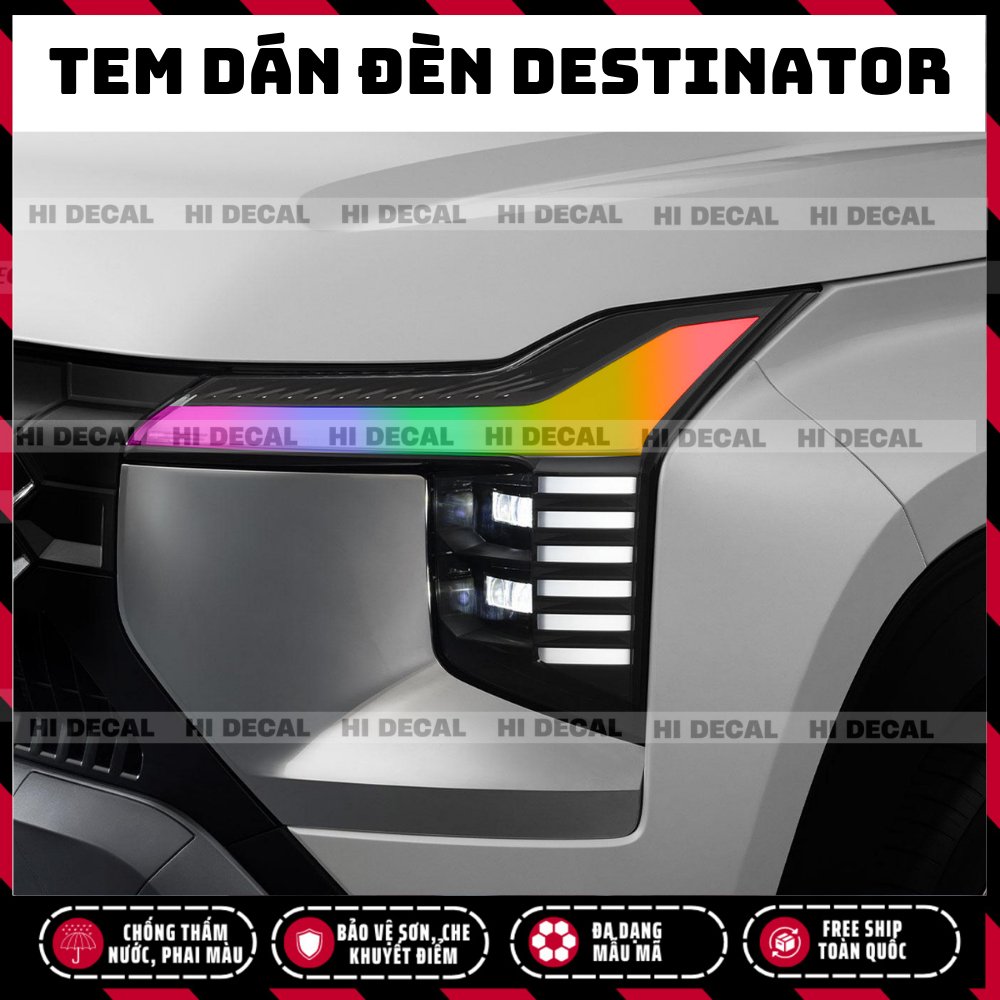 Decal tem dán đèn DST DESTINATOR, decal đổi màu bảo vệ đèn chống xước