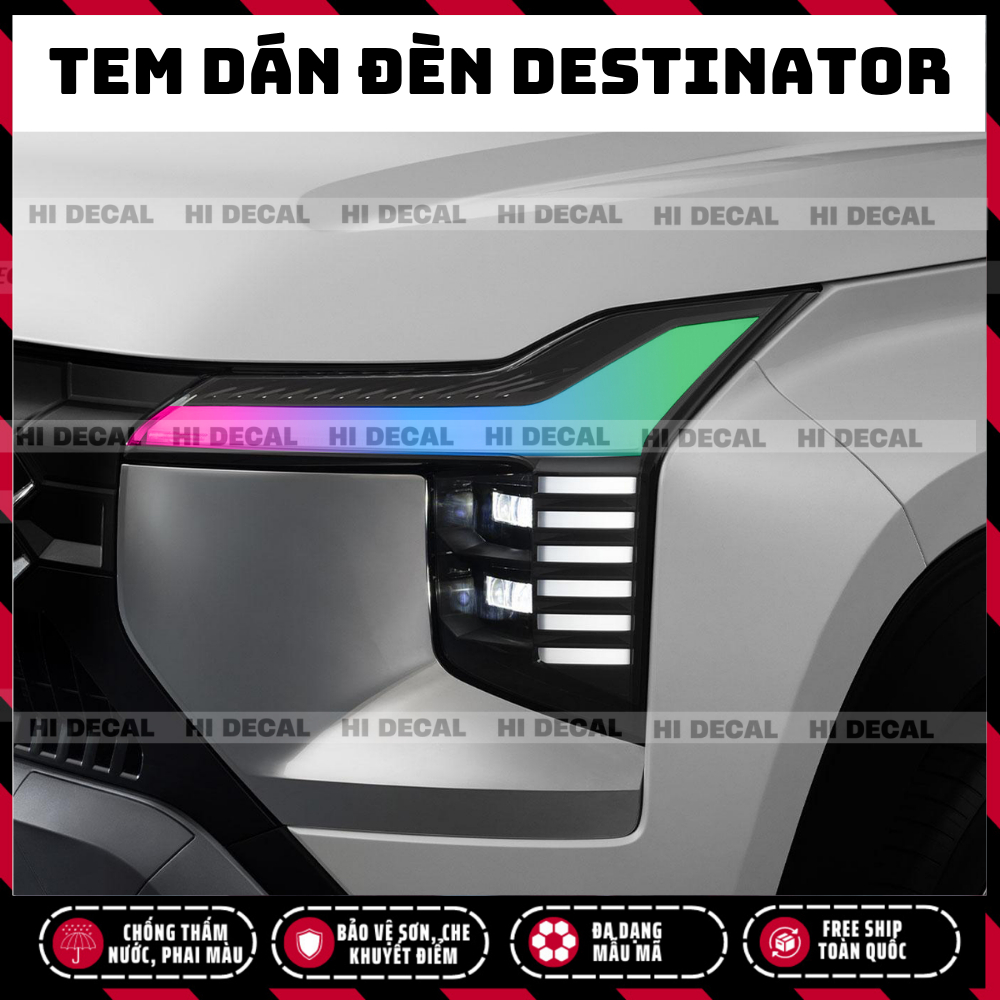 Decal tem dán đèn DST DESTINATOR, decal đổi màu bảo vệ đèn chống xước