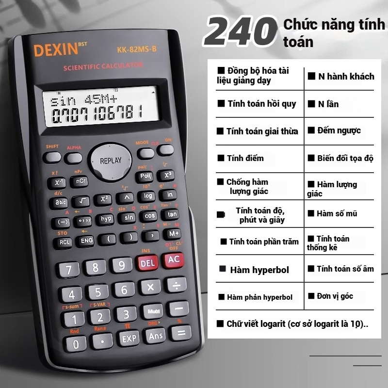 Máy tính khoa học đa năng 240 chức năng dành cho học sinh trung học cơ sở và trung học phổ thông
