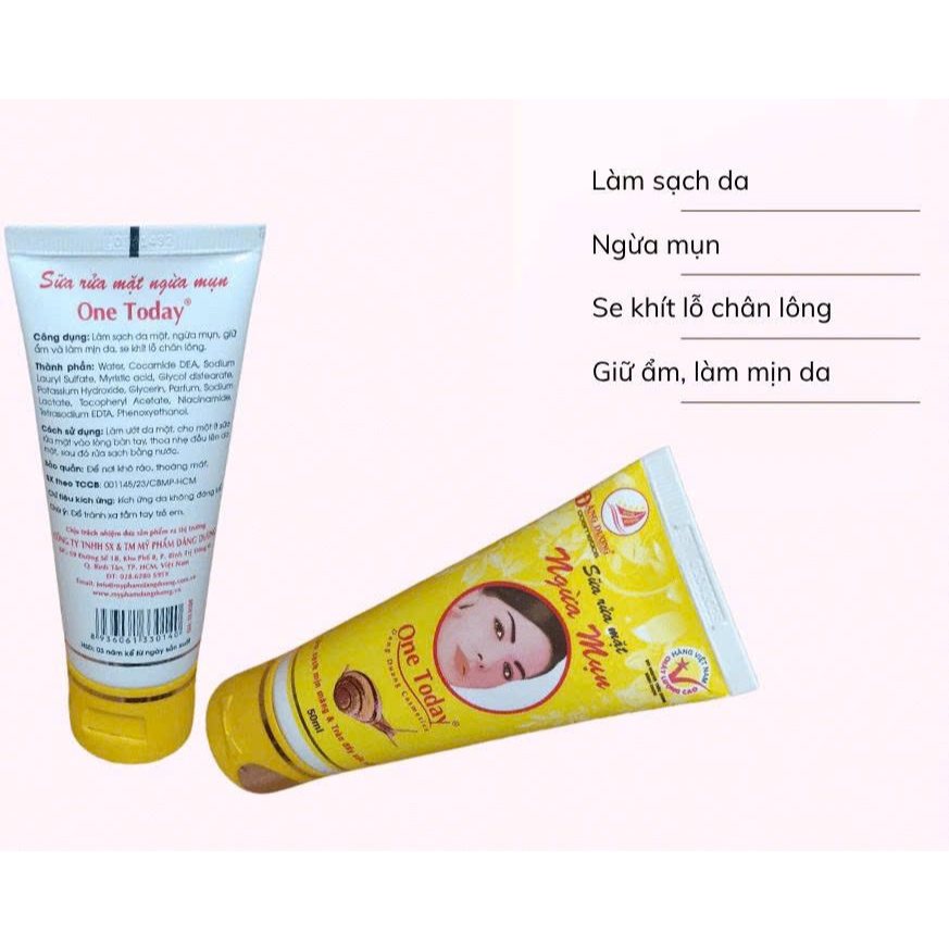 ONE TODAY - SỮA RỬA MẶT NGỪA MỤN - 50ML