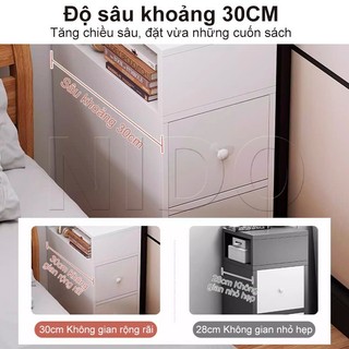 Nido Tủ Đầu Giường Gỗ MDF 2 Ngăn Kéo Cao Cấp, Kệ Táp Đầu Giường Tiết Kiệm Diện Tích