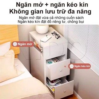 Nido Tủ Đầu Giường Gỗ MDF 2 Ngăn Kéo Cao Cấp, Kệ Táp Đầu Giường Tiết Kiệm Diện Tích
