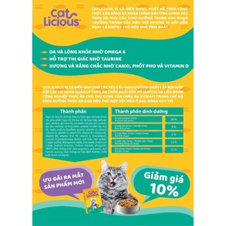 CHÍNH HÃNG] [GIÁ TỐT] [TIẾT KIỆM] [TẶNG QUÀ] Thức ăn hạt Catlicious cho mèo vị Cá biển túi 1kg