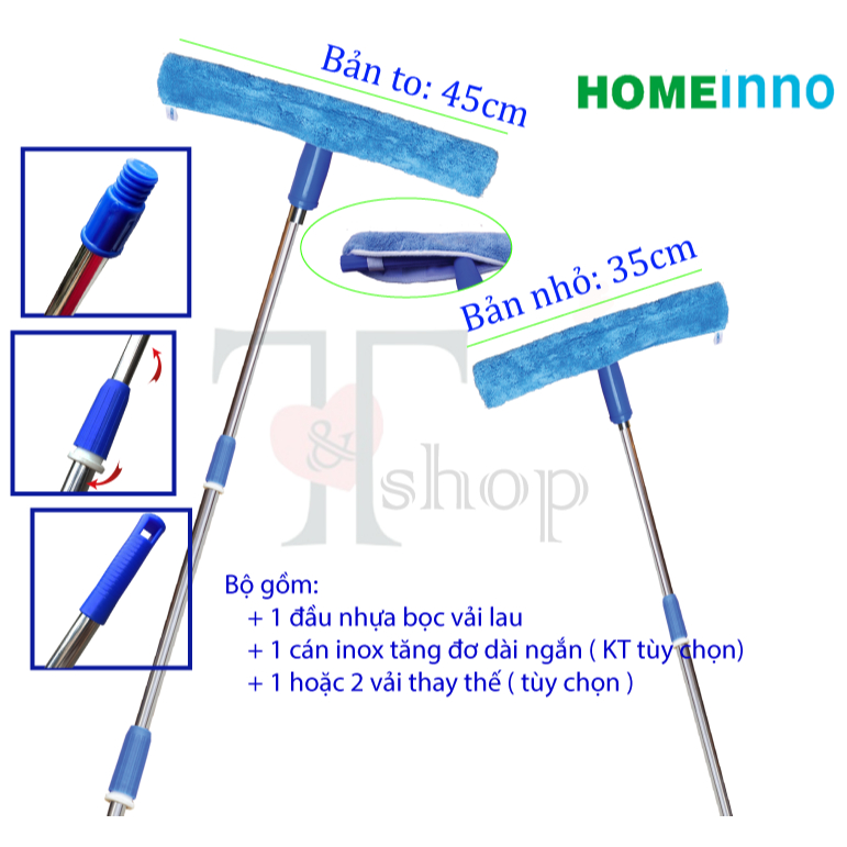 Cây Lau Tấm Pin Năng Lượng Mặt Trời Homeinno Cán Rút Tăng Đơ Kéo Dài 2met/3met/4met/5met/6met
