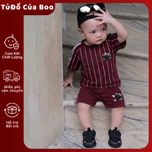 Set Quần Áo Bé Trai Thể Thao Sọc Cao Cấp,Bộ Quần Áo Bé Trai Cotton 6-15kg,Quần Áo Bé Trai Mùa Hè A27
