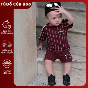 Set Quần Áo Bé Trai Thể Thao Sọc Cao Cấp,Bộ Quần Áo Bé Trai Cotton 6-15kg,Quần Áo Bé Trai Mùa Hè A27