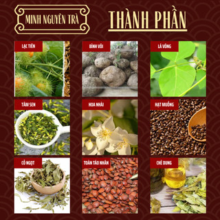 Trà Túi Lọc Ngủ Ngon - Minh Nguyên - ngủ sâu giấc, giảm căng thẳng, tiền đình, mệt mỏi, an thần, tiền đình - Túi 50 lọc
