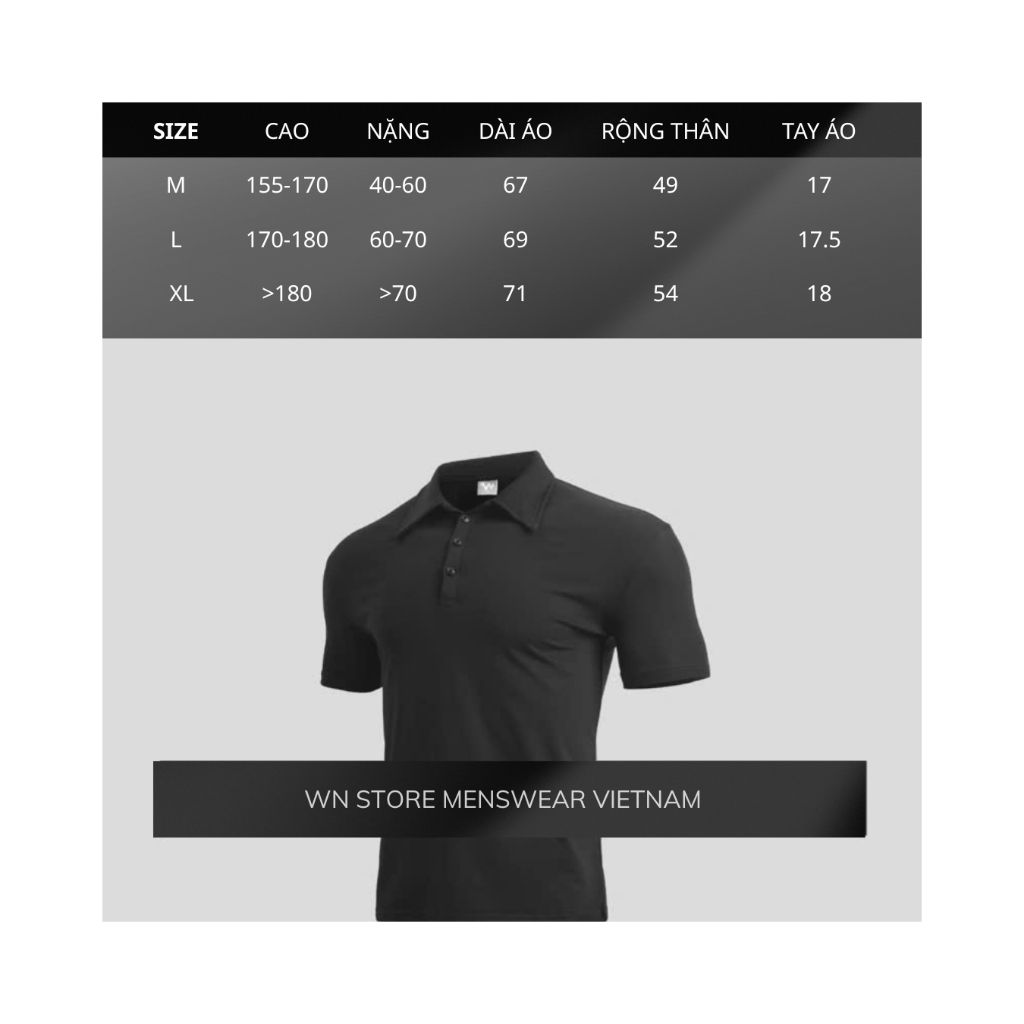 Áo Polo Buttoned Form Cleanfit Tôn Dáng, mát lạnh, không nhăn, co dãn 4 chiều, Form áo ngắn hơn bảng size dáng Croptop