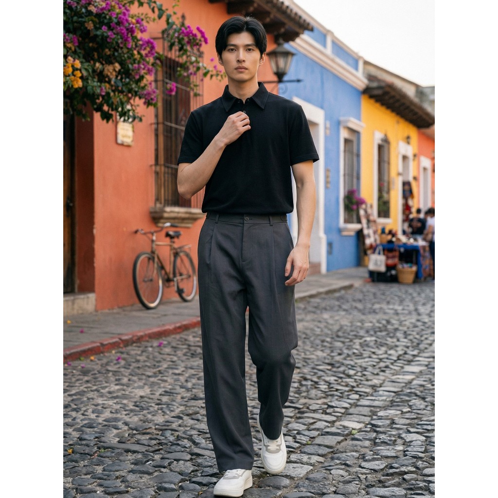 Áo Polo Buttoned Form Cleanfit Tôn Dáng, mát lạnh, không nhăn, co dãn 4 chiều, Form áo ngắn hơn bảng size dáng Croptop