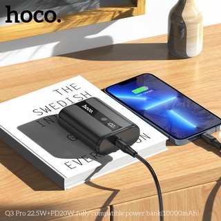 Pin Dự Phòng Hoco Q3 Pro 10000 USB-A QC 3.0 22.5W và TypeC PD 20W, Thiết kế nhỏ gọn (Đen)