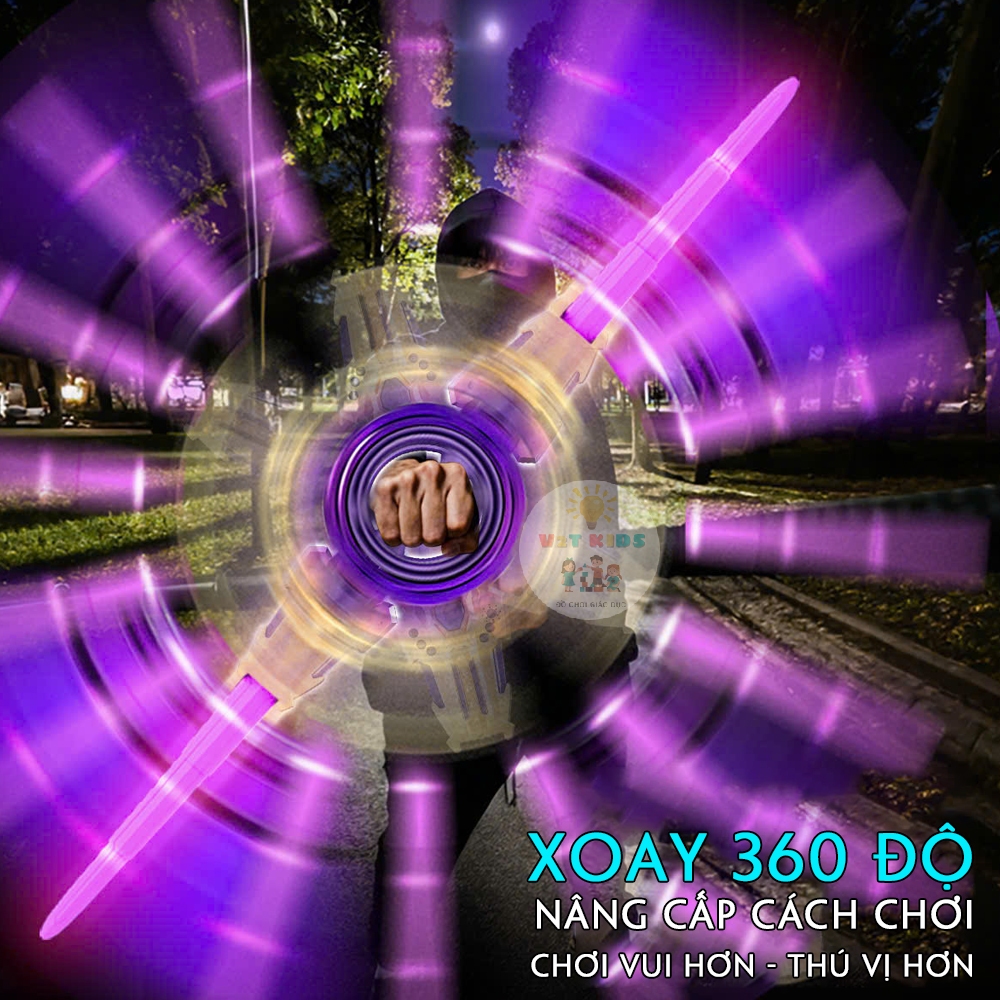 Kiếm Đồ Chơi Phát Sáng LED 2 Đầu Xoay 360°, Phát Nhạc – Kiếm Laser Cho Bé An Toàn, Nhiều Màu Đẹp