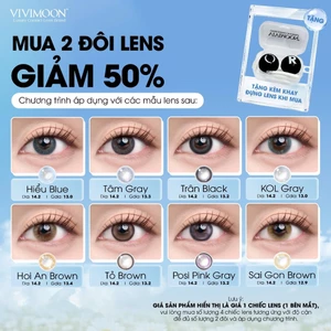 Kính áp tròng VIVIMOON, lens cho mắt thở hạn sử dụng 6 tháng [Giá 1 chiếc - 1 bên mắt]