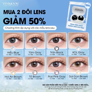 [MUA 2 ĐÔI LENS GIẢM 50%] Kính áp tròng VIVIMOON, lens cho mắt thở hạn sử dụng 6 tháng [Giá 1 chiếc - 1 bên mắt]