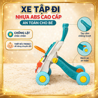 Xe Tập Đi 2 Trong 1 Huanger Cho Bé 6–18 Tháng, Chống Lật An Toàn, Điều Chỉnh Độ Cao, Nhạc Tiếng Anh