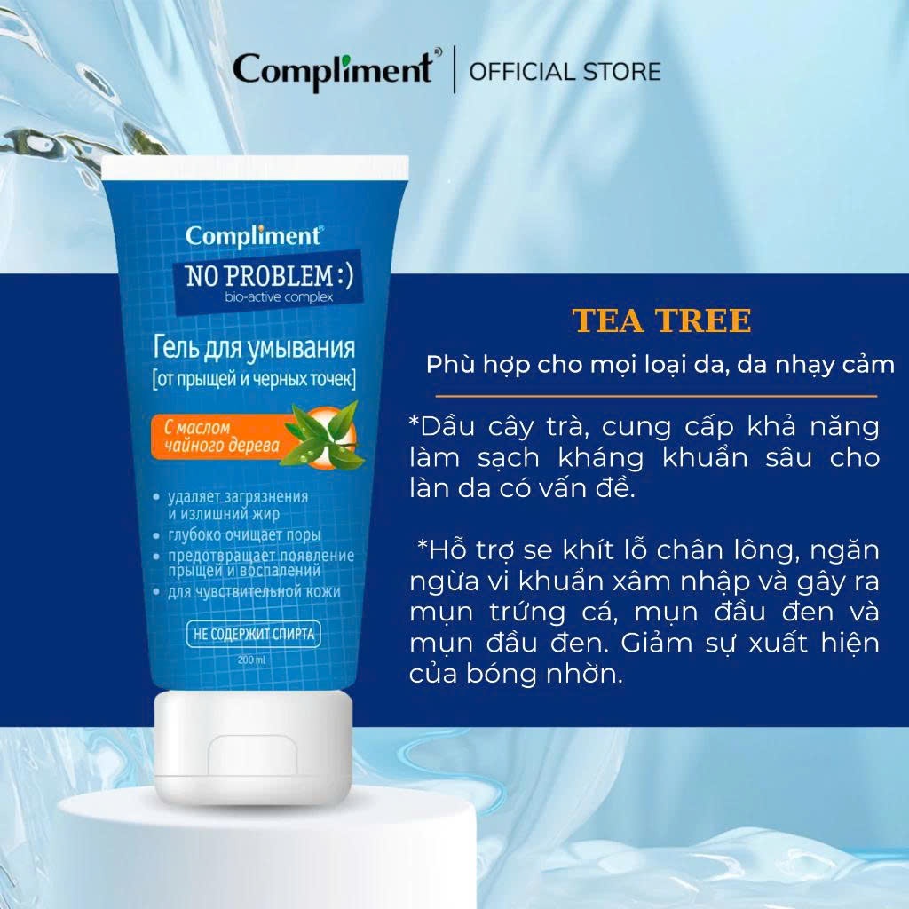 [HÀNG NHẬP KHẨU] Gel rửa mặt Compliment No Problem BHA làm sạch sâu, giảm viêm & mụn 200ml