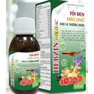 HEBZIN GOLD AC cao lá thường xuân tỏi đen mật ong giảm ho, làm ấm họng, giảm viêm họng, giảm đờm