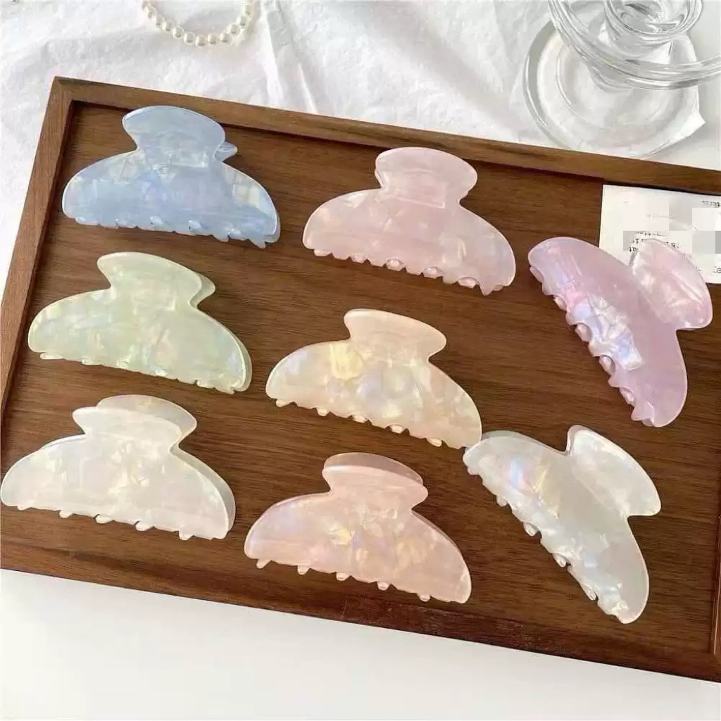 Kẹp Tóc Nhựa Xà Cừ Hologram Hoa Sứ Hải Sản Đại Dương Càng Cua Quà Tặng Bạn Nữ Dễ Thương