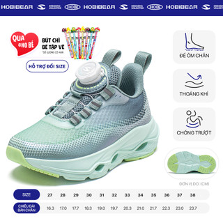 Giày bé trai HOBIBEAR EK1152 Green có thiết kế vải mesh thoáng khí, đế EVA nhẹ cho bé chơi thể thao
