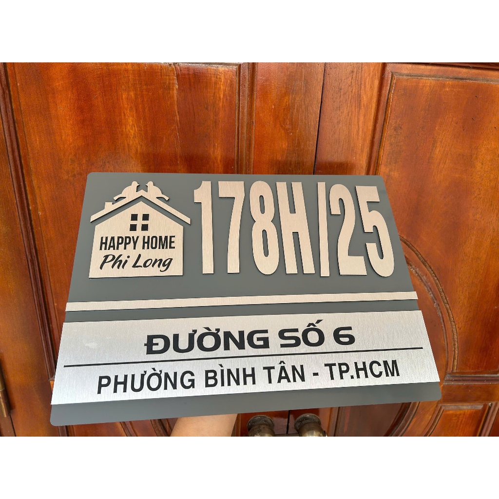 BẢNG SỐ NHÀ MÀU GHI XÁM - THIẾT KẾ CÁCH ĐIỆU