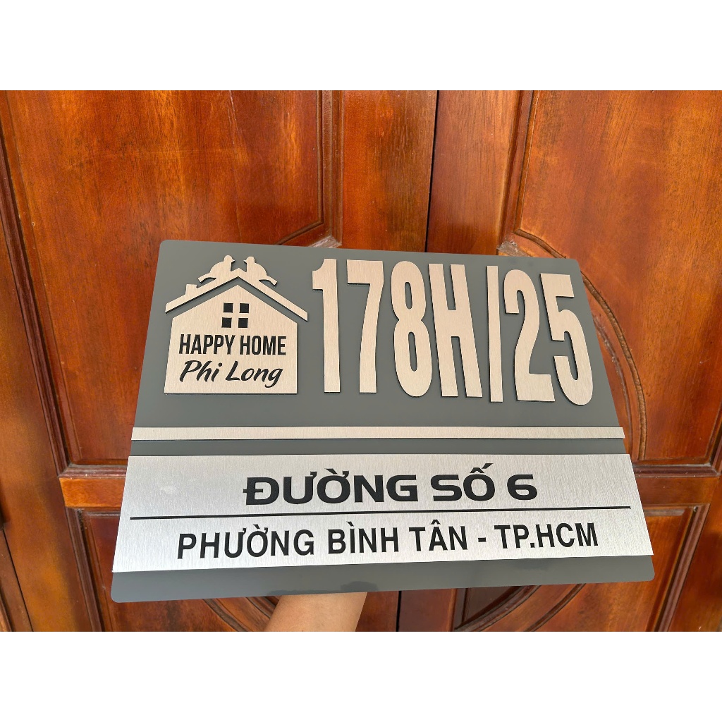 BẢNG SỐ NHÀ MÀU GHI XÁM - THIẾT KẾ CÁCH ĐIỆU