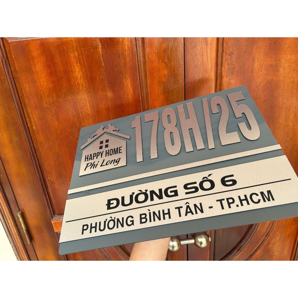 BẢNG SỐ NHÀ MÀU GHI XÁM - THIẾT KẾ CÁCH ĐIỆU