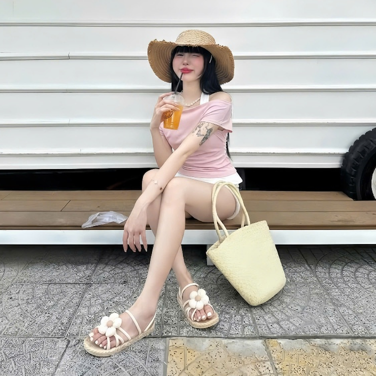 [SUMMER VIBE] Áo Trễ Vai Kiểu Nữ Dáng Nhún Eo Mix Áo Cổ Yếm Liền Thân Phù Hợp Mùa Hè Đi Chơi, Du Lịch Mát Mẻ - BY GIVEME