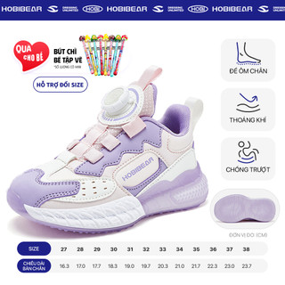 Giày thời trang bé gái HOBIBEAR Eva Boost tím Pastel có khóa vặn và đế EVA siêu nhẹ chống trơn trượt